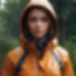 Stylish rain jacket in a natural outdoor setting
