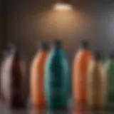 A variety of shampoo bottles designed for damaged hair.