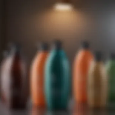 A variety of shampoo bottles designed for damaged hair.