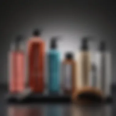 Hair maintenance products and tools displayed aesthetically