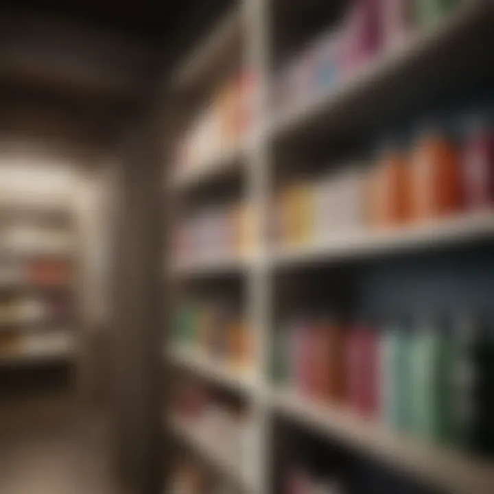 Selection of shampoo bottles on a shelf