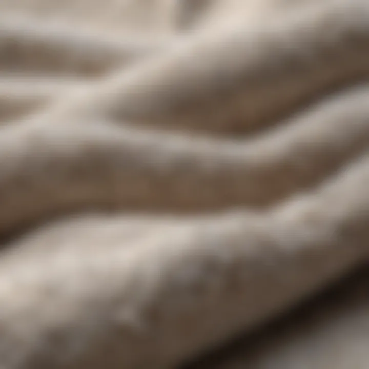 Close-up of fleece lined texture showcasing insulation properties