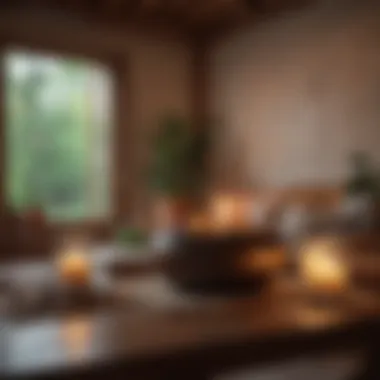 Wellness Retreat for Relaxation A serene wellness retreat setup with candles