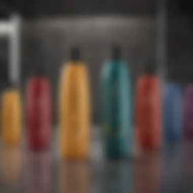 Diverse Shampoo Options for Transitioning Hair A variety of shampoos tailored for different hair types