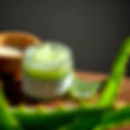 Close-up of soothing aloe vera gel for scalp relief