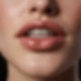 Close-up of luscious lips enhanced with natural gloss