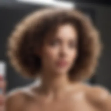 Applying Shampoo for Curly Hair Care Person applying shampoo to curly hair