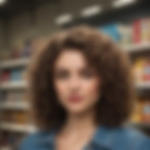 Curly hair products on a store shelf
