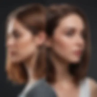 Visual representation of healthy vs damaged hair