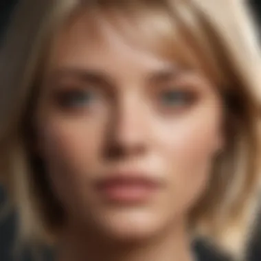 Stylish hairstyle featuring layered blonde highlights.