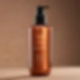 Close-up of a luxurious self-tanner lotion bottle