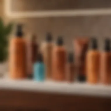 Variety of self-tanner products displayed on a vanity