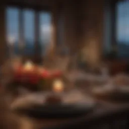 Candlelit table setting for a romantic dinner