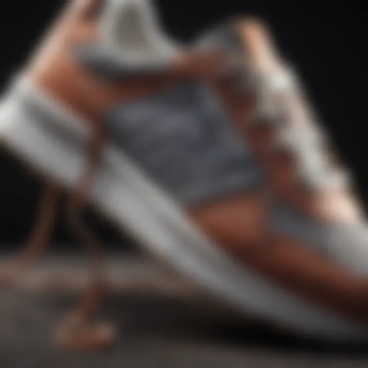 Close-up of innovative sneaker design highlighting unique materials and textures