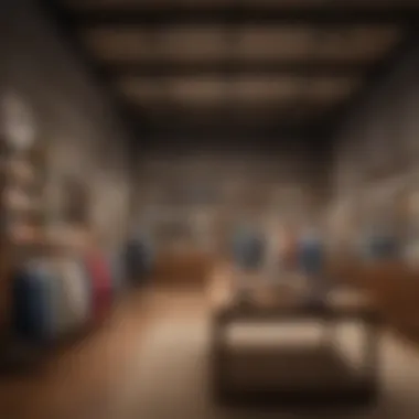 Inside J.Crew Mercantile Interior shot showcasing the apparel section of J.Crew Mercantile