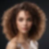 Close-up of curly hair showcasing shine after keratin treatment