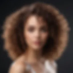 Close-up of curly hair showcasing shine after keratin treatment