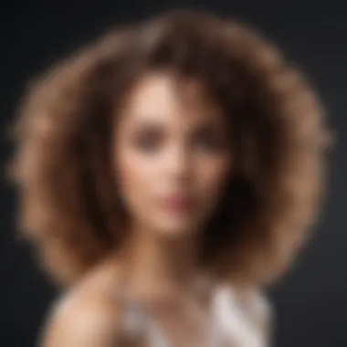 Glossy Curls Post Treatment Close-up of curly hair showcasing shine after keratin treatment