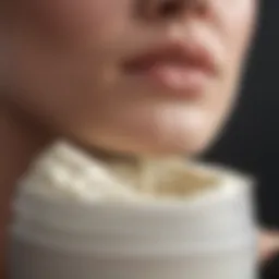 Close-up view of a cream texture showcasing smoothness and hydration.