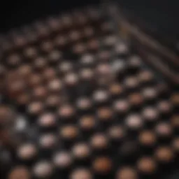Elegant display of Kim Kardashian's makeup products