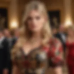 Kitty Spencer showcasing a bold Dolce and Gabbana dress at a high-profile event