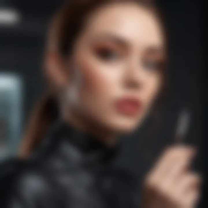 Makeup artist using KVD Cake Pencil in a professional setting