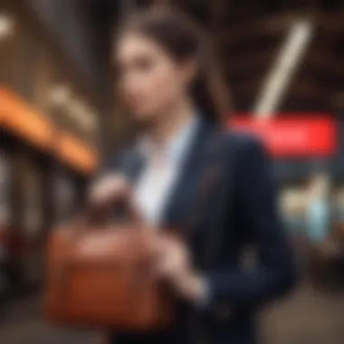 Fashion Meets Functionality in Professional Settings Trendy laptop bag complementing a professional outfit