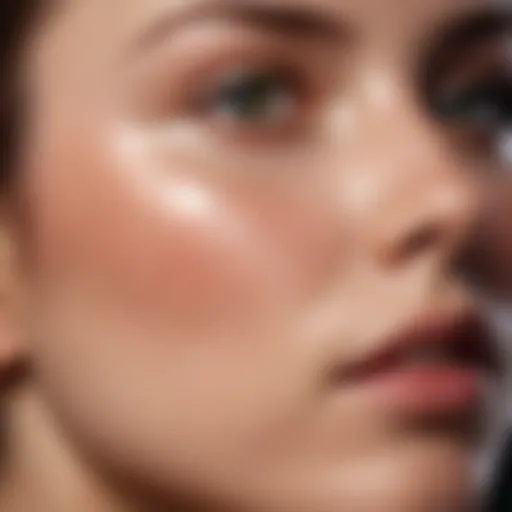 Close-up of laser treatment on skin