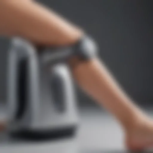 Close-up of a modern leg hair removal machine showcasing its sleek design