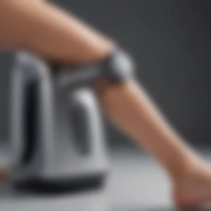 Close-up of a modern leg hair removal machine showcasing its sleek design