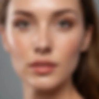 Close-up of radiant skin post light therapy treatment