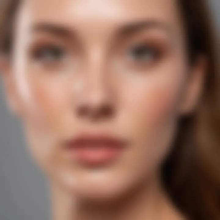 Close-up of radiant skin post light therapy treatment