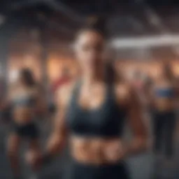 A vibrant gathering of individuals engaged in fitness activities, showcasing community spirit.