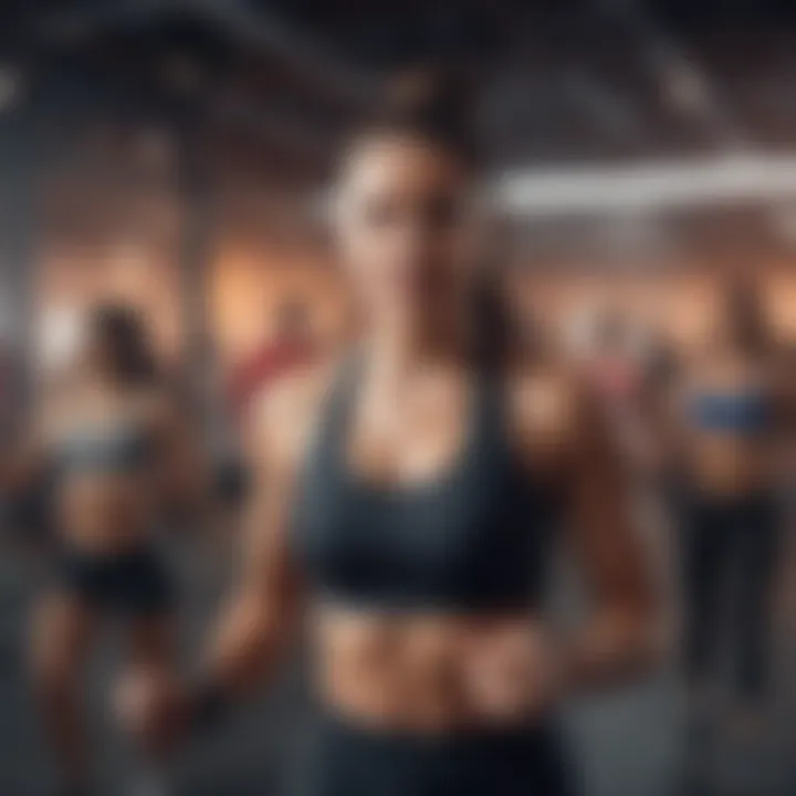 A vibrant gathering of individuals engaged in fitness activities, showcasing community spirit.