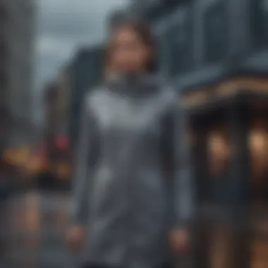 Showcasing the Elegance of the Lululemon Long Rain Jacket Elegant design showcasing the Lululemon long rain jacket in an outdoor setting