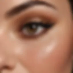 Close-up of MAC Brown Liner swatch on skin