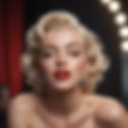 Marilyn Monroe in a glamorous pose highlighting her iconic features