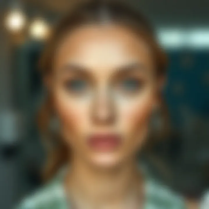 A side-by-side comparison of skin before and after concealer use.