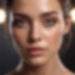 Close-up of flawless complexion