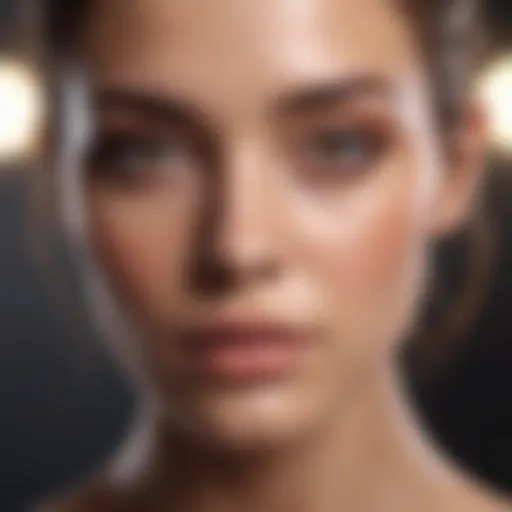 Close-up of flawless complexion