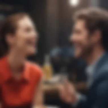 Two individuals sharing a laugh, highlighting the emotional connection in conversation.