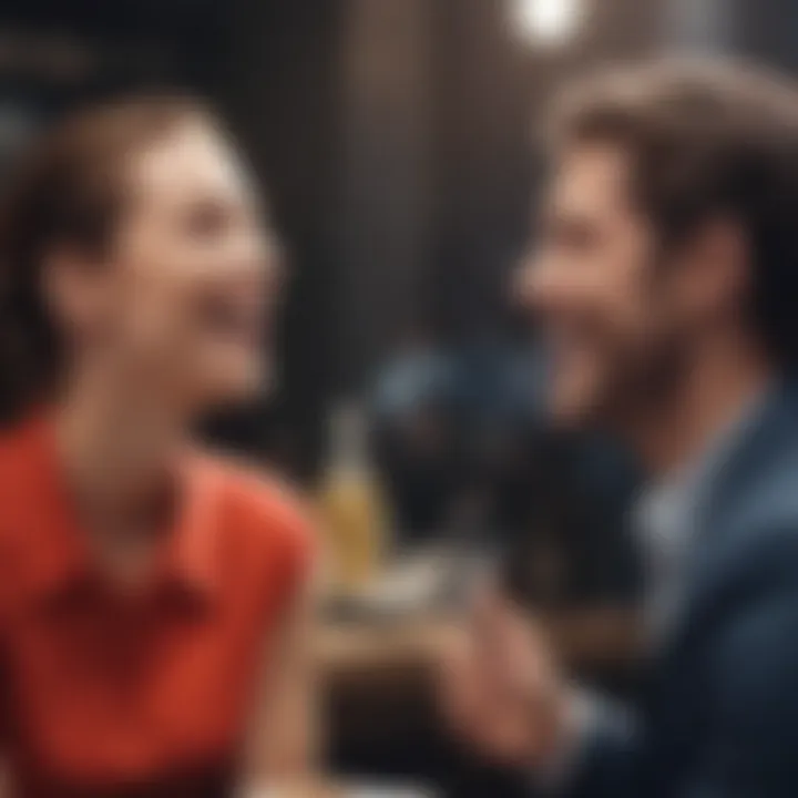 Two individuals sharing a laugh, highlighting the emotional connection in conversation.