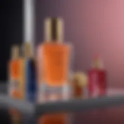 Elegant display of Estee Lauder products with voucher codes
