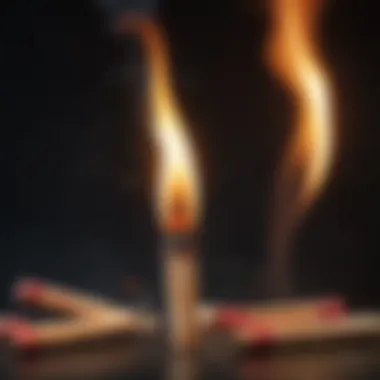 Igniting Creativity with Matches A close-up of matches igniting, representing the spark of creativity.