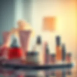 Elegant display of beauty products