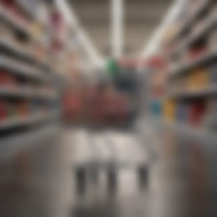 A shopping cart filled with discounted items