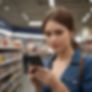 A savvy shopper reviewing offers on a smartphone