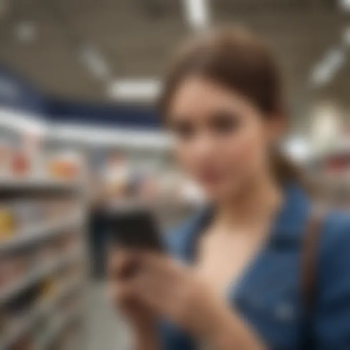 A savvy shopper reviewing offers on a smartphone