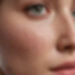 Close-up of healthy skin showing pores