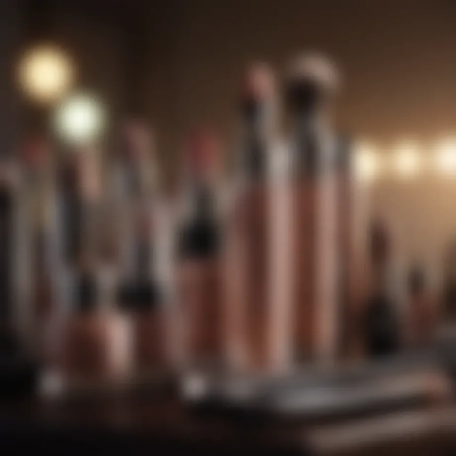 A collection of ethical makeup products displayed elegantly.